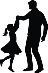 Silhouette of Father Dancing with DaughterSilhouette of Father Dancing with Daughter