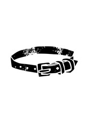 Vector Black leather belt with a classic buckle.