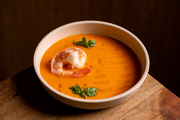 Red Gazpacho with Shrimp