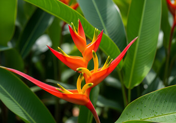 Red Heliconia Tropical Flower (landscape) 