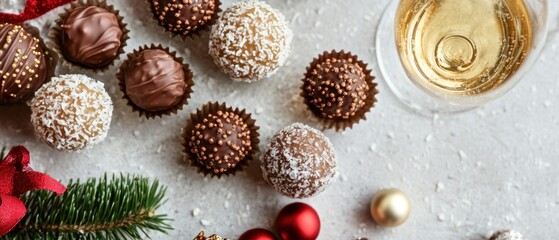 Gourmet chocolate truffles festive dessert assortment