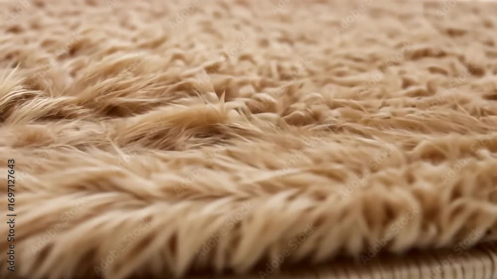 Poster cozy texture: close-up view of a soft, fluffy, and textured fabric, creating a sense of warmth and c