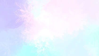 Obraz premium Pastel floral dreamscape with ethereal watercolor textures and delicate lines