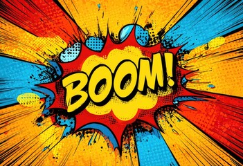 Comic book explosion effect with "BOOM!" text