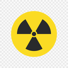 Radiation Hazard Warning Sign. Editable of Radiation Hazard Warning on Transparent Background