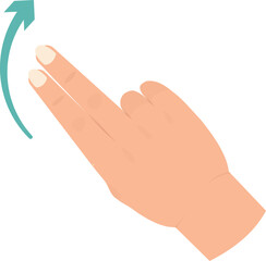 Simple Flat Style Two Finger Swipe Up Gesture Illustration Icon