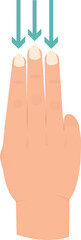 Obraz premium Flat Design Three Finger Touch Down Action Symbol Graphic Element