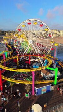 Santa Monica Pier Pacific Park Ferris wheel with roller coaster August 10, 2025