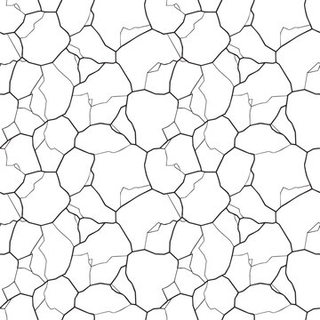 Seamless pattern texture of cracks on a white background isolated background