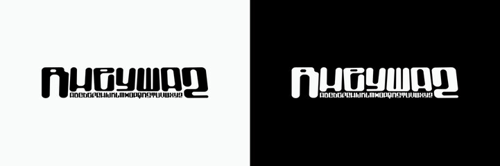 Minimal alphabet fonts . elegant fashion regular custome round line font typography typeface. vector