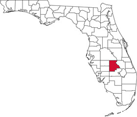 A vector map of Florida highlighting Highlands County. Ideal for geographical studies, regional reports, and data visualization projects.

