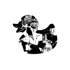Obraz premium Vector Stylized duck with textured details.