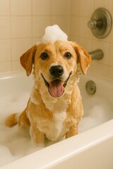 목욕 중인 강아지