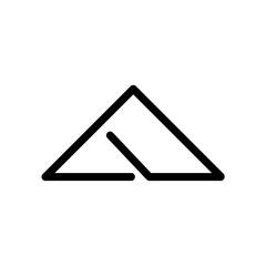 Minimalist mountain logo with clean line art design, symbolizing strength, nature, and adventure in a modern and simple style.