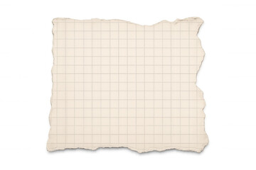 Obraz premium Vintage paper sheet with torn edges, resting on transparent surface, conveying aged, weathered aesthetic