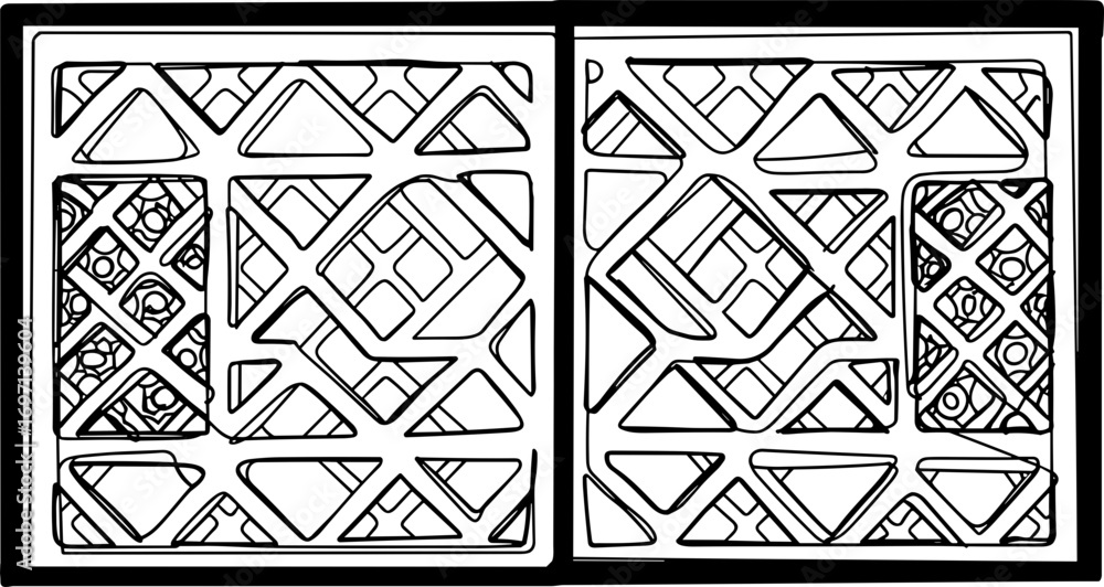 Poster abstract line style pattern with geometric shapes on a transparent background