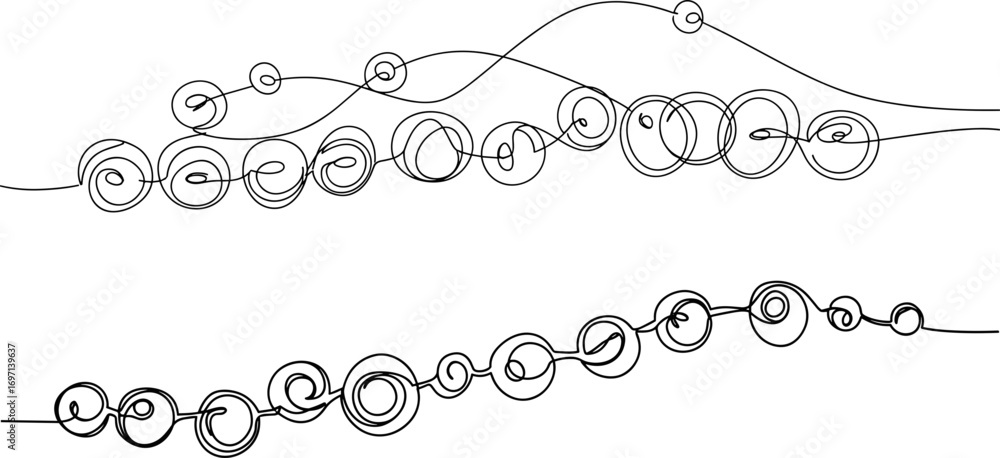 Poster abstract line style with circular shapes on a transparent background