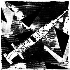 Fototapeta premium Vector Abstract syringe with geometric shapes.