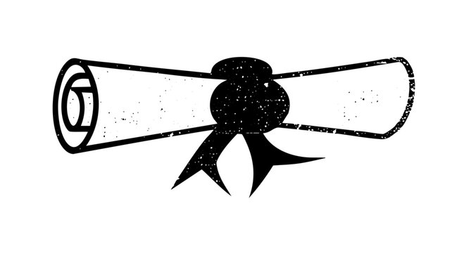 Vector Elegant diploma scroll with ribbon .