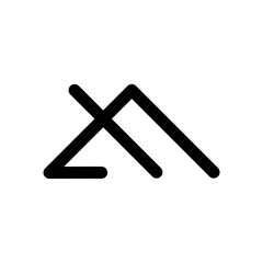 Minimalist mountain logo with clean line art design, symbolizing strength, nature, and adventure in a modern and simple style.