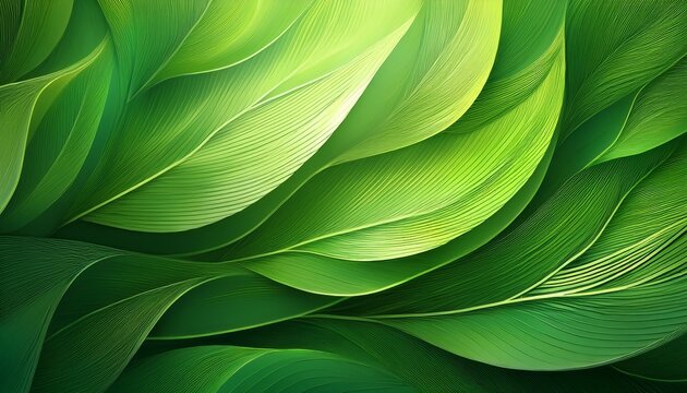abstract green waves of nature s light create a bright eco friendly leaf pattern design