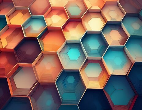 abstract hexagonal pattern with soft blended colors