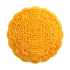 Ornate golden moon cake