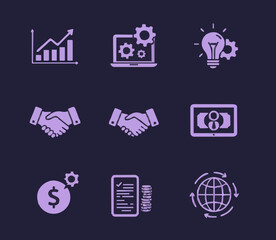 Naklejka premium Icon set startups