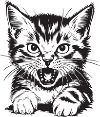 Sketch portrait of cute domestic cat