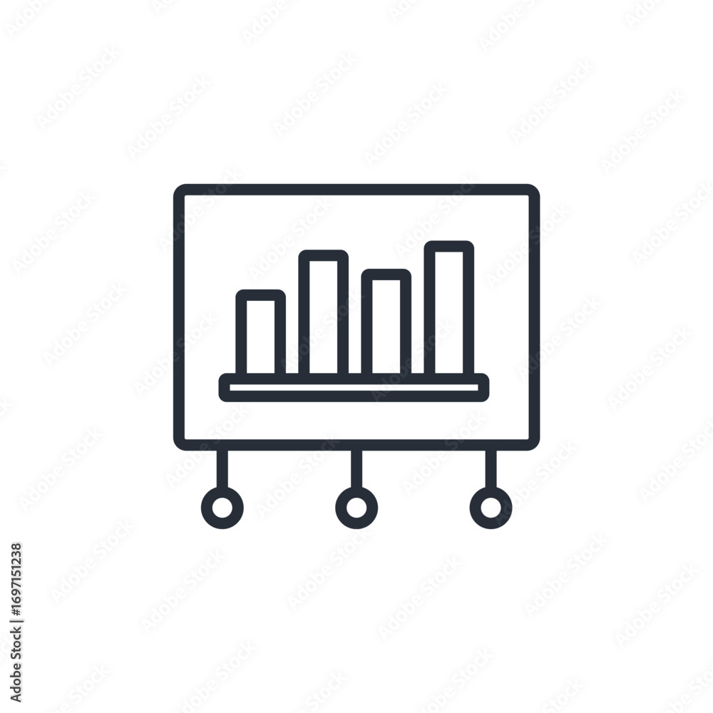 Poster presentation icons.editable stroke.linear style sign for use web design,logo.symbol illustration.