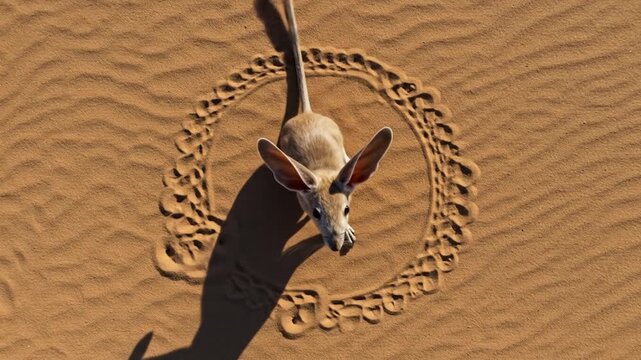 Jerboa's Dance: Desert Creature Creates Circular Tracks in the Sand