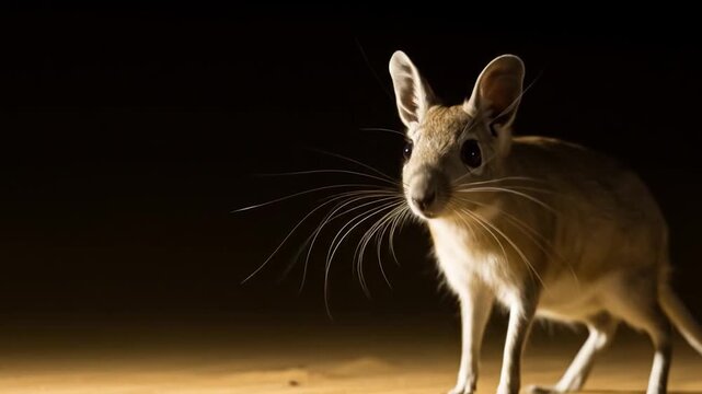 Jerboa Foraging: Desert Rodent in Dramatic Light, Wildlife Close-Up
