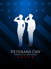 Happy Veterans Day United States of America background vector illustration