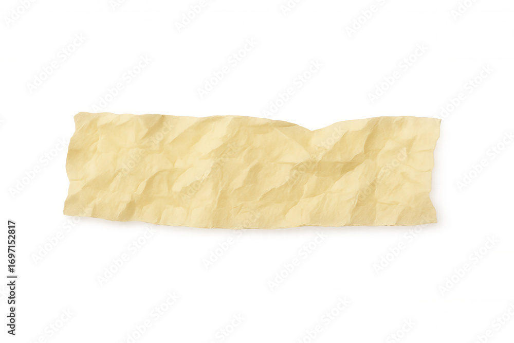 Poster crumpled brown wrapping paper displaying wrinkled texture, lying flat with shadowing against transpa