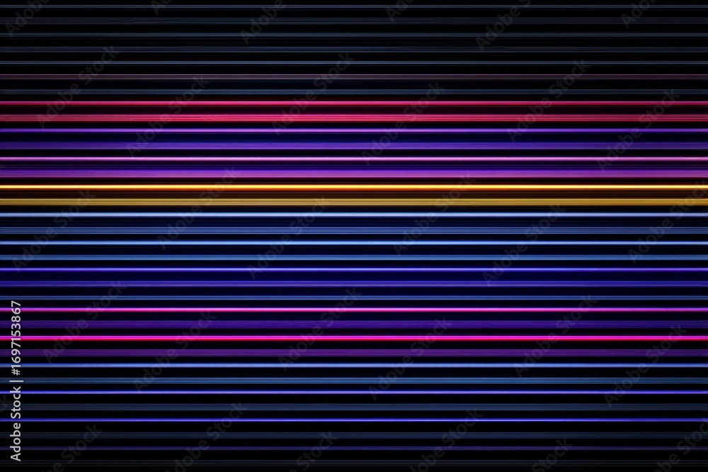 Poster abstract colorful horizontal lines with vibrant pattern and dark background