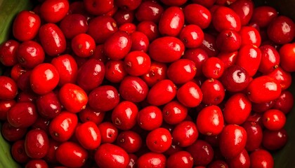 Close-up of many vibrant red berries