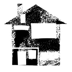 Vector Abstract house with geometric shapes.