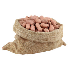 Peanuts in burlap sack