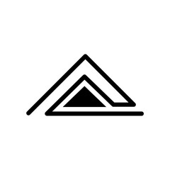 Minimalist mountain logo with clean line art design, symbolizing strength, nature, and adventure in a modern and simple style.
