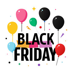balloon black friday sale vector