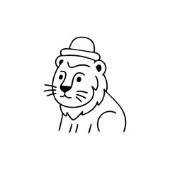 Obraz premium Black line art of a bowl filled with food and a spoon