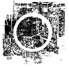 Vector Abstract circular within a square frame featuring distressed textures.