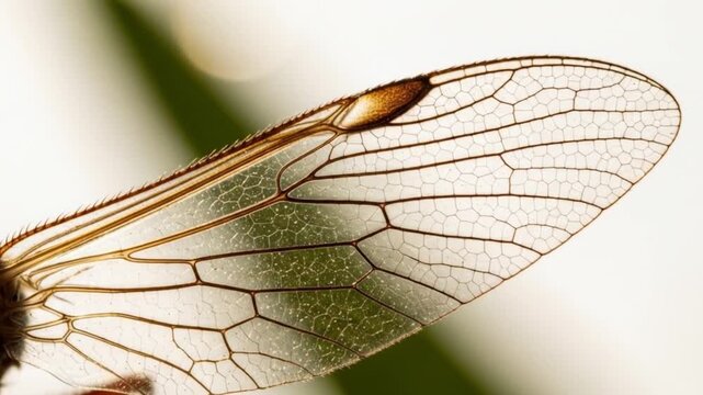 Detailed dragonfly wing reveals intricate pattern