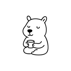 Cute cartoon cat wearing sunglasses, sitting with arms crossed