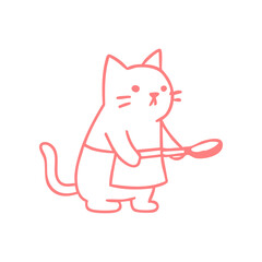 Black outline drawing of a cute rabbit wearing a ruffled collar