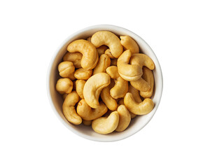 Fototapeta premium cashew nuts in a bowl placed on a white background