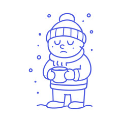 Simple black and white illustration of a cute hedgehog running