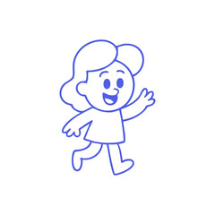 Black and white cartoon monkey in athletic pose