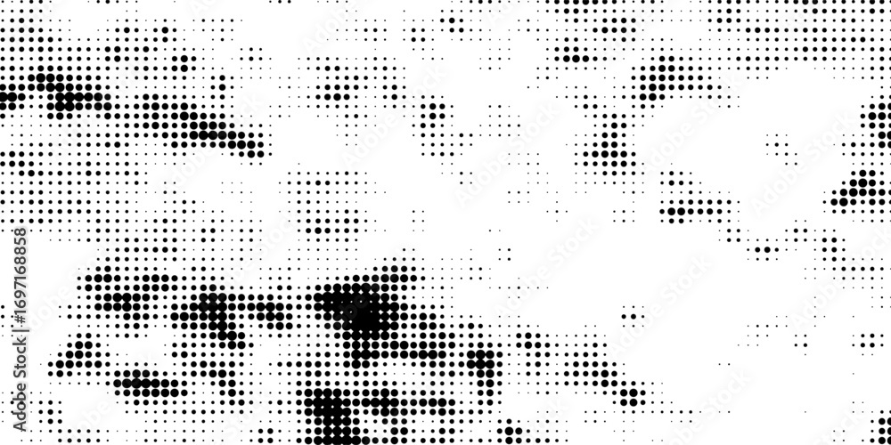Poster grunge halftone gradient background. faded gritty noise texture. monochrome texture for printing on 