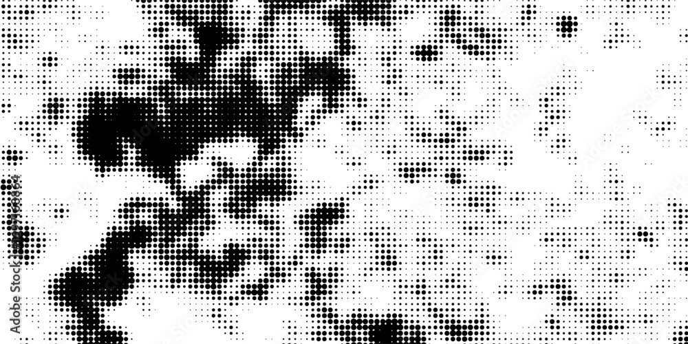Poster grunge halftone gradient background. faded gritty noise texture. monochrome texture for printing on 